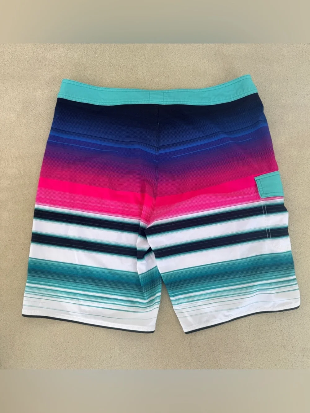 Rip Curl Surf Craft Mens Board Shorts Sz 33 Striped Swim Trunks Resort Vacation
